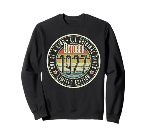 98 Cumpleaños Vintage Octubre 1927 Retro Edición Limitada Sudadera
