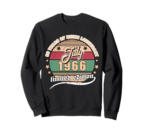 60 cumpleaños Julio 1966 Vendimia 60 años Legendary Sudadera