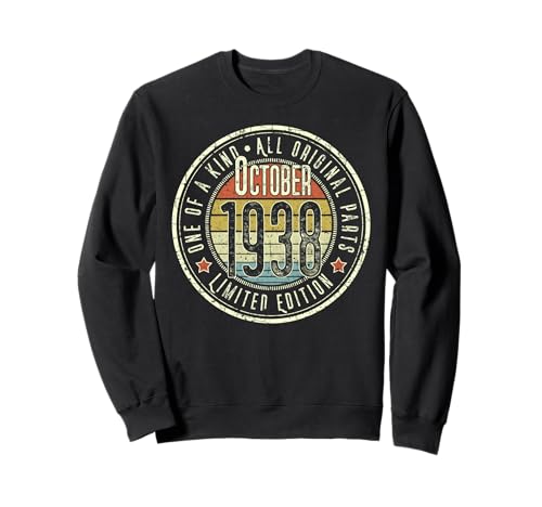 87 Cumpleaños Vintage Octubre 1938 Retro Edición Limitada Sudadera