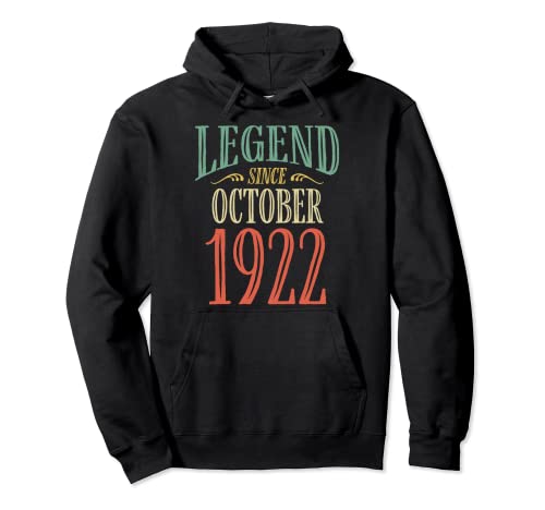 Leyenda desde octubre de 1922 Diseño de cumpleaños Sudadera con Capucha