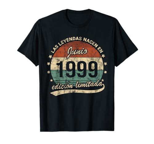 Cumpleaños Las Leyendas Nacen Junio 1999 Hombre Mujer Retro Camiseta