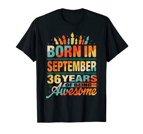 Septiembre de 1985 36 años 36 cumpleaños regalo vela gráfico Camiseta