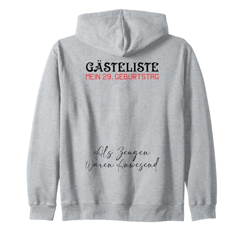 Gästeliste Mein 29. Geburtstag Libro de visitas Firma Sudadera con Capucha