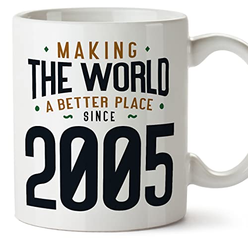 MUGFFINS Tazas 2005 Cumpleaños - En Inglés - Making the World a Better Place - 11 oz / 330 ml -...