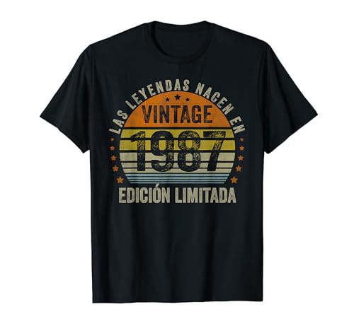 36 Años Cumpleaños Hombre Las Leyendas Nacen En Vintage 1987 Camiseta