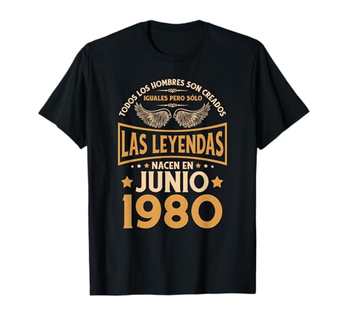 Cumpleaños Hombre Regalos Las Leyendas Junio 1980 Camiseta