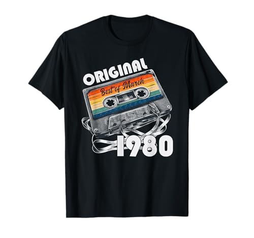 46 cumpleaños Hombre Mujer Regalo Marzo 1980 Camiseta