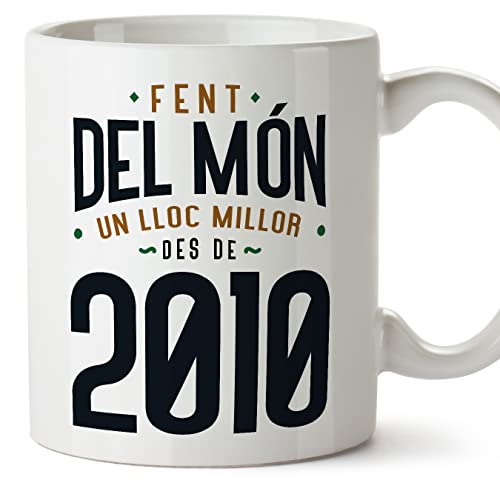MUGFFINS Tazas 2010 Cumpleaños - En Catalán - Fent del Món un Lloc Millor - 11 oz / 330 ml -...