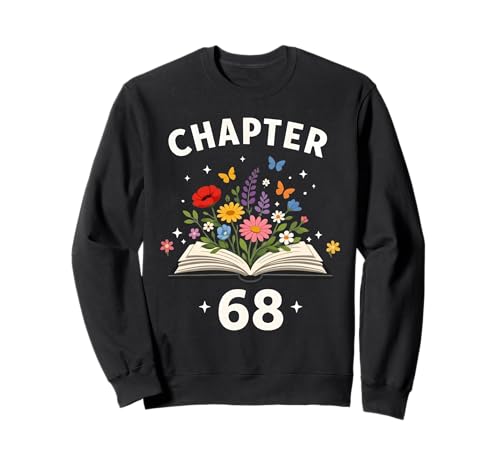 Capítulo 68 Años Celebración 68 Cumpleaños Libro Floral Sudadera
