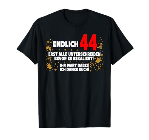 Por fin 44 libro de visitas para firmar 44 cumpleaños Camiseta