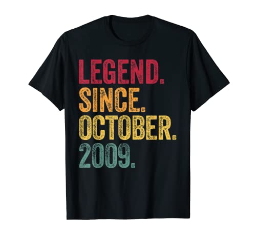 Leyenda desde octubre de 2009 13 cumpleaños regalo 13 años Camiseta