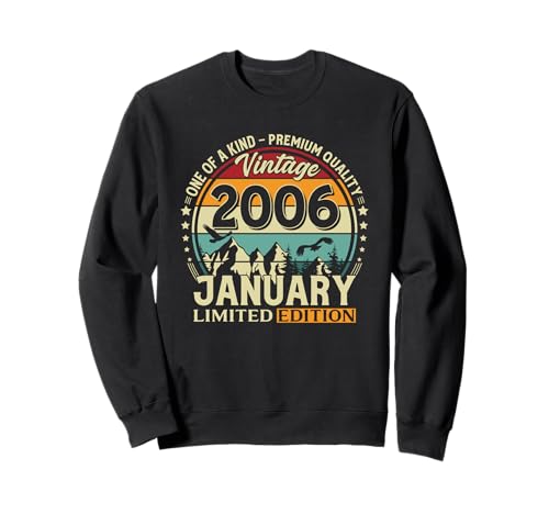 20 cumpleaños Hombre Mujer Regalo Enero 2006 Sudadera