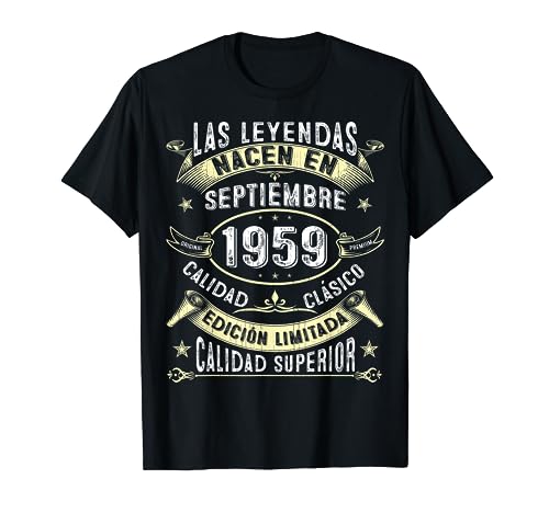 64 Años Cumpleaños Las Leyendas nacen en Septiembre de 1959 Camiseta
