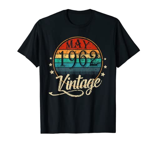 60 Años Cumpleaños Hombre Vintage 1962 Hecho En Mayo 1962 Camiseta