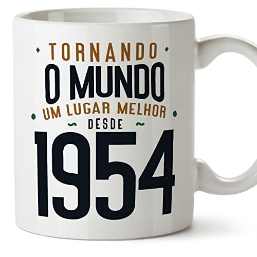 MUGFFINS Tazas 1954 Cumpleaños - En Portugués - Tornando o Mundo um Lugar Melhor - 11 oz / 330 ml...