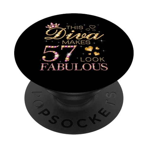 Esta Diva Hace Que 57 luzcan fabulosos el día B de la Reina del 57 cumpleaños PopSockets PopGrip...