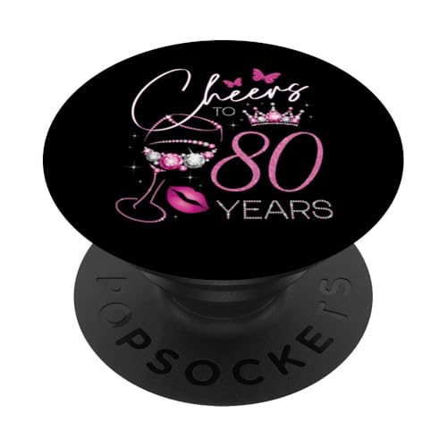 Saludos a 80 años, 80 cumpleaños de la Reina, 80 cumpleaños PopSockets PopGrip Adhesivo