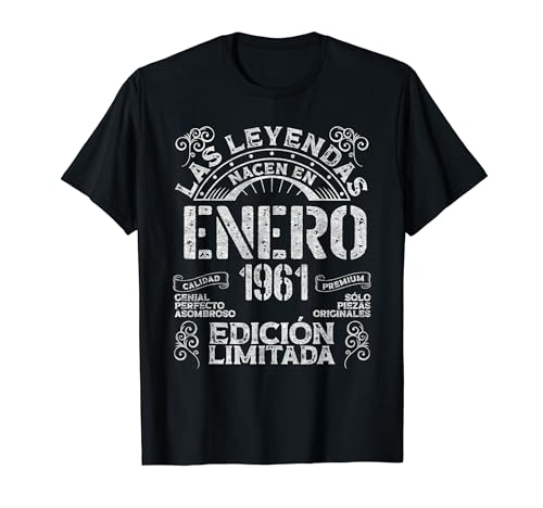 Las Leyendas Nacen En Enero 1961 63 Años Cumpleaños Camiseta