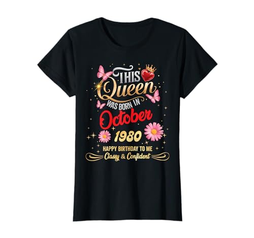 Esta Reina Nació en Octubre 1980 Octubre 1980 Cumpleaños Camiseta
