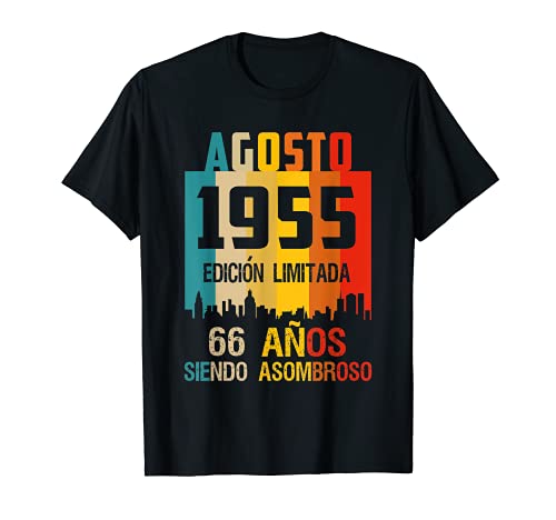 66 años shirt Cumpleaños Nacidos Agosto 1955 Spanish Camiset Camiseta