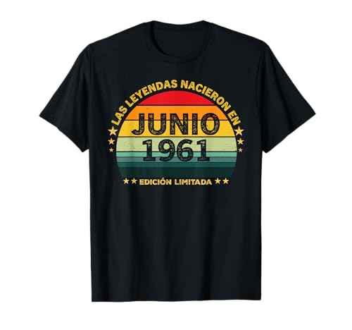 64 Años Cumpleaños Vintage Nacido En Junio 1961 Camiseta