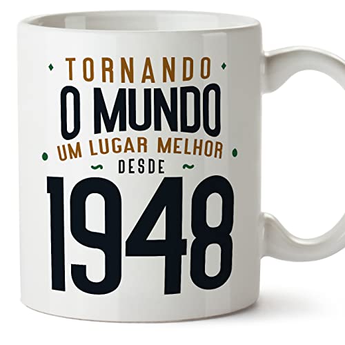 MUGFFINS Tazas 1948 Cumpleaños - En Portugués - Tornando o Mundo um Lugar Melhor - 11 oz / 330 ml...