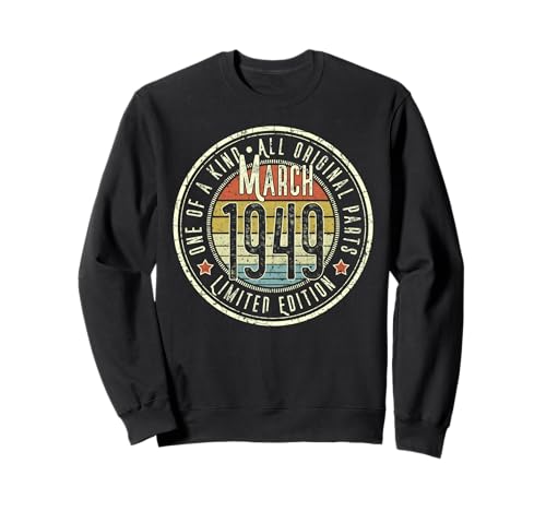 76 Cumpleaños Vintage Marzo 1949 Retro Edición Limitada Sudadera