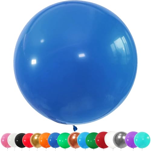 6 globos XXL de látex azul de 36 pulgadas, globos gigantes para bodas, baby showers, cumpleaños,...