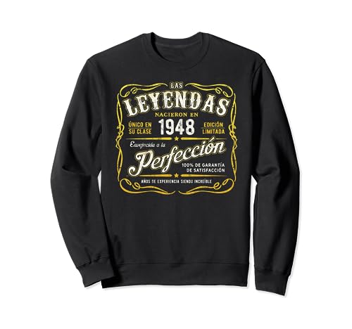 Las Leyendas Nacieron En 1948 Vintage 76 Cumpleaños Sudadera