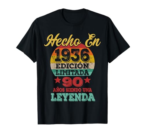 Hecho En 1936 Edición Limitada Cumpleaños 90 Años Camiseta