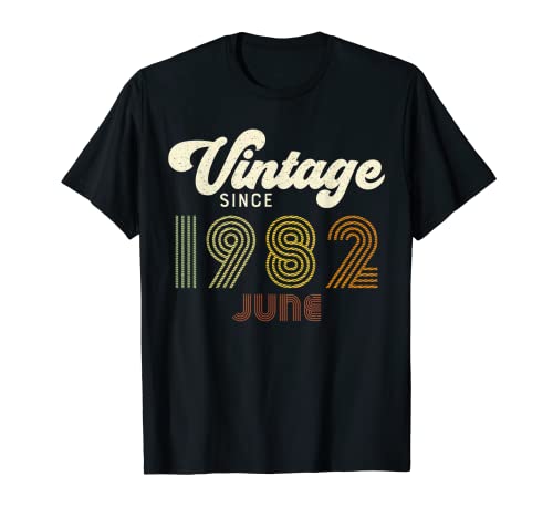 Vintage desde junio de 1982 Retro 40 cumpleaños Camiseta
