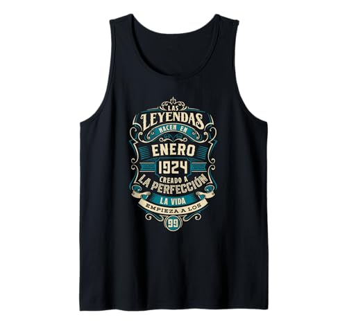 Leyendas 99 Cumpleaños 2023 Nacidos En Enero De 1924 Camiseta sin Mangas