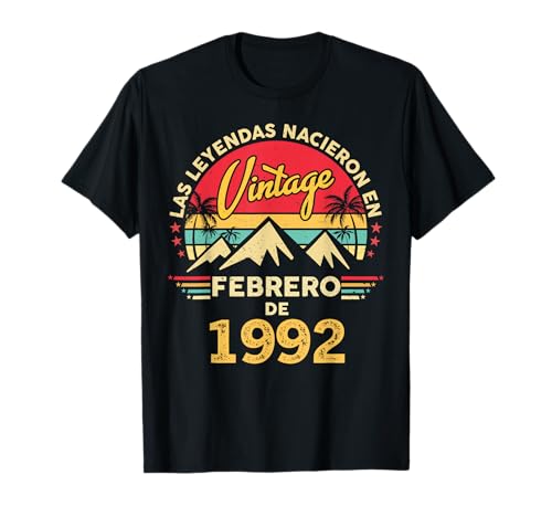 34 años Cumpleaños Vintage Nacido En Febrero 1992 Camiseta