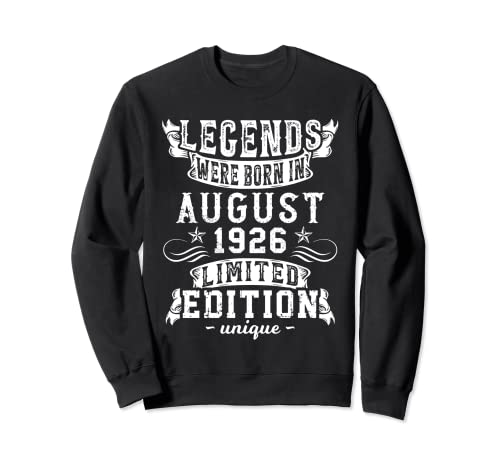 Cumpleaños Agosto 1926 Edición Limitada Regalo Legend Sudadera