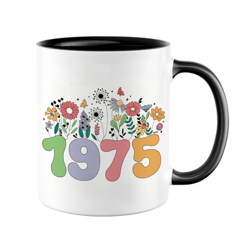 Taza 50 Cumpleaños, 1975 Regalos Originales 50 Años Para Hombres Mujeres, 350ml Taza de Cerámica...