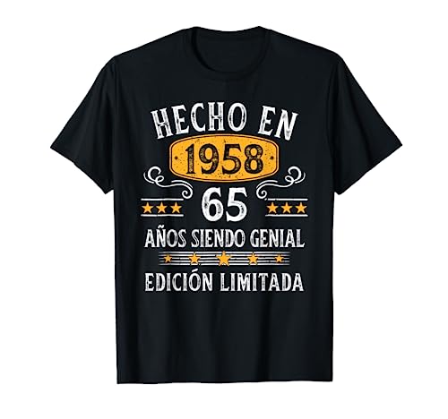 65 Años Cumpleaños Regalo Hombre Hecho En 1958 Hecho En 1958 Camiseta