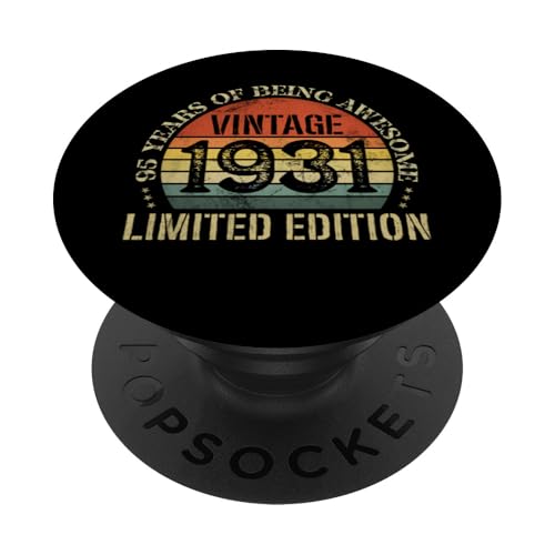 Vintage 1931 Edición Limitada 95 Cumpleaños 95 Años PopSockets PopGrip Adhesivo