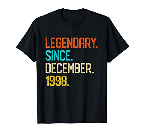 Diciembre 1998 Regalo 22 Años Cumpleaños Hombre Mujer Camiseta