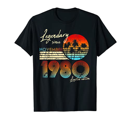 Regalo de cumpleaños para hombre nacido en noviembre de 1980. Camiseta
