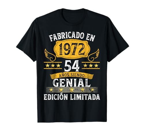 54 Años Cumpleaños Hombres Mujeres Fabricado En 1972 Camiseta