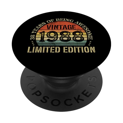 Vintage 1988 Edición Limitada 38 Cumpleaños 38 Años PopSockets PopGrip Adhesivo