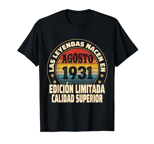 Edición Limitada Agosto 1931 - Cumpleaños 93 Años Camiseta