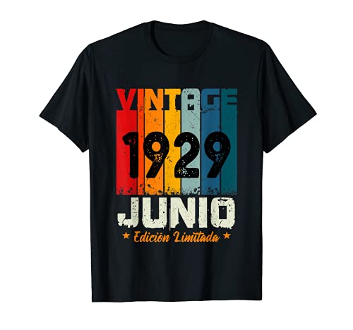 Vintage Junio 1929 Hombre Mujer 92 Años Cumpleaños Regalo Camiseta