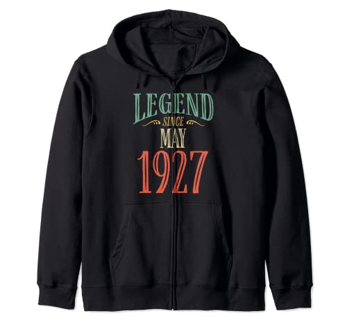Legend Since May 1927 - Diseño de cumpleaños Sudadera con Capucha