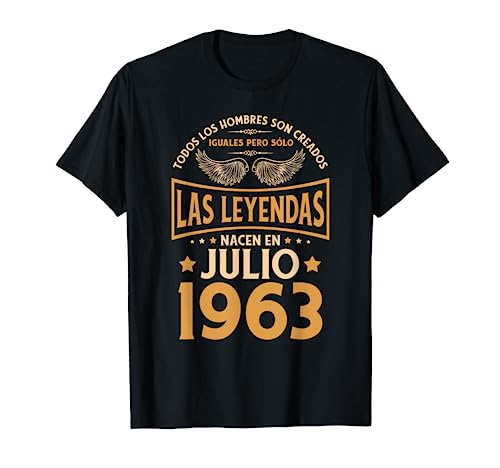 Regalos de cumpleaños para hombre The Legends Julio 1963 Camiseta