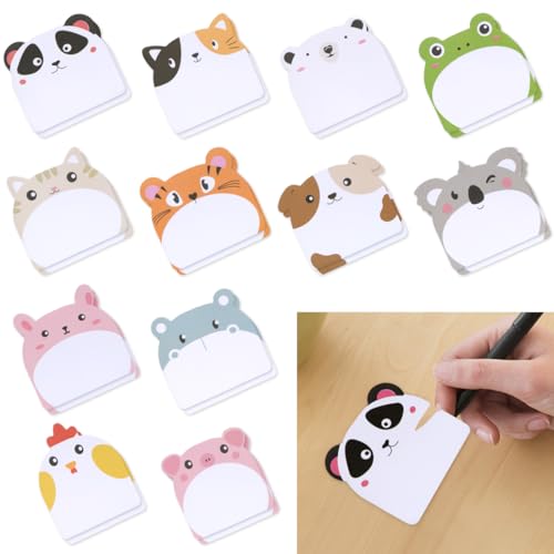 24 Piezas Notas Adhesivas de Animales, Mini Notas Adhesivas Niños, Mini Libretas para Niños...