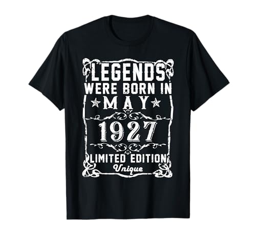 Cumpleaños Mayo 1927 Edición Limitada Regalo Legend May Camiseta