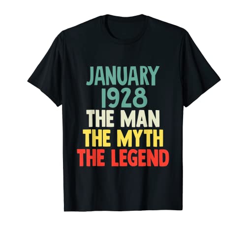 The Man Myth Legend 1928 - Regalo de cumpleaños 94 de enero para 94 años Camiseta