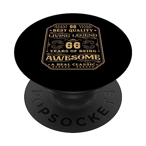 66 Años De Ser Asombroso 66 Años 66 Cumpleaños Hombre PopSockets PopGrip Intercambiable