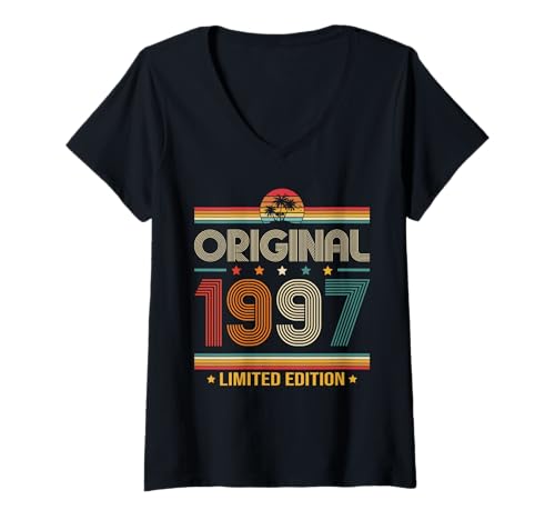 Mujer 29 Cumpleaños Hombre Regalo Vintage Año 1997 Camiseta Cuello V